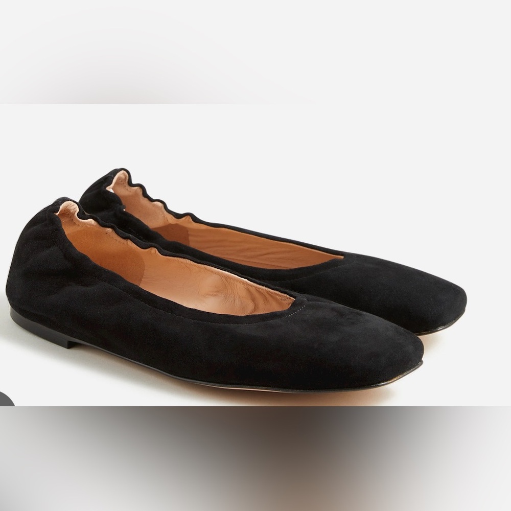 J Crew Anya scrunchie ballet flats in suede BRAND NEW